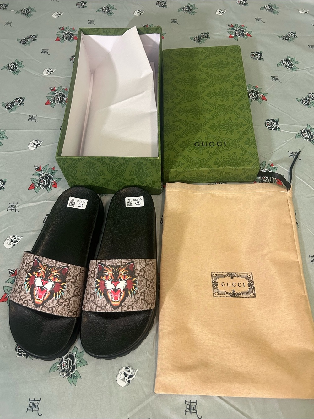 Gucci Slides with Box and Dust Bag